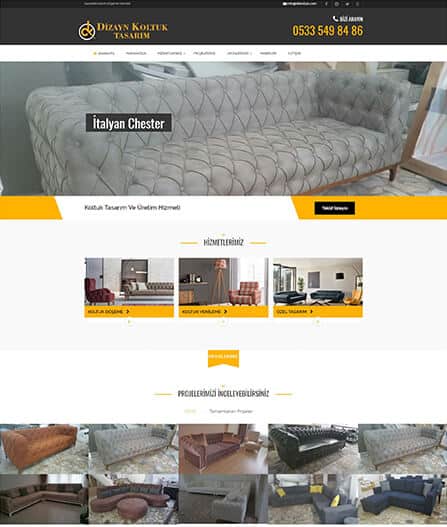 koltuk web sitesi tasarımı